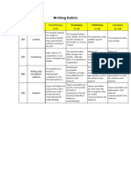 Writing Rubric: Criterion Developing Satisfactory