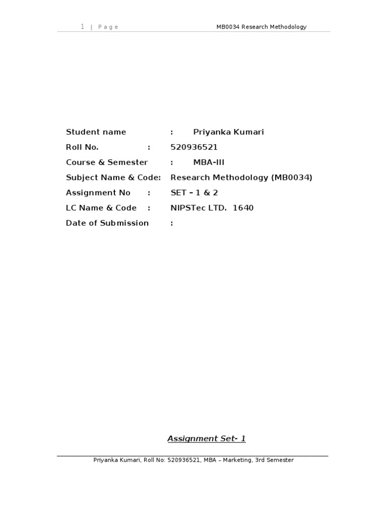 MB0034 Research Methodology | PDF | Statistical Hypothesis Testing ...