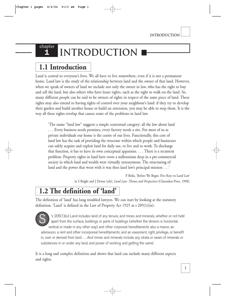 Introduction to Land Law Concepts | PDF | Fee Simple | Leasehold Estate