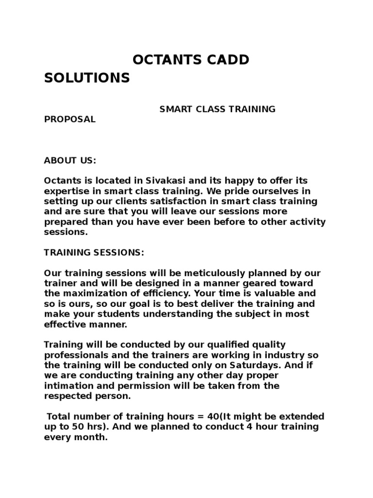 Smart Class Training Proposal in Sivakasi | PDF | Career & Growth ...