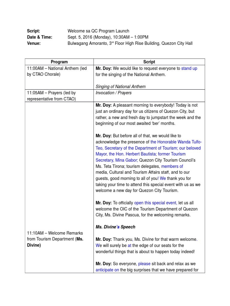 QC Tourism Program Launch Event | PDF | Travel | Home & Garden