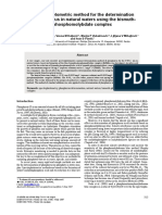 Spectrophotometric Method For The Determination of Phosphorus in Natural Waters Using The Bismuth-Phosphomolybdate Complex