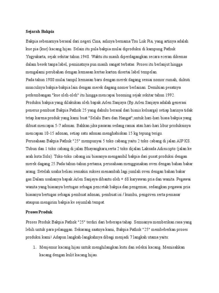 Sejarah Bakpia