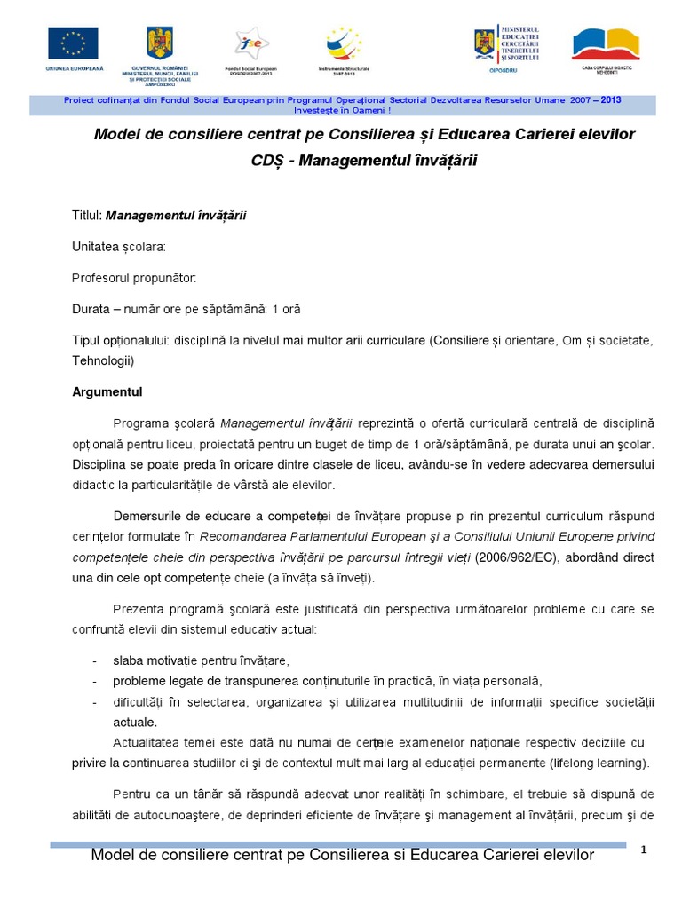 Cds Managementul Invatarii | PDF