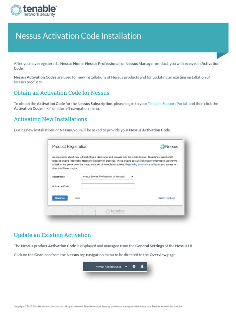Obtain An Activation Code For Nessus | PDF | Computers | Technology ...