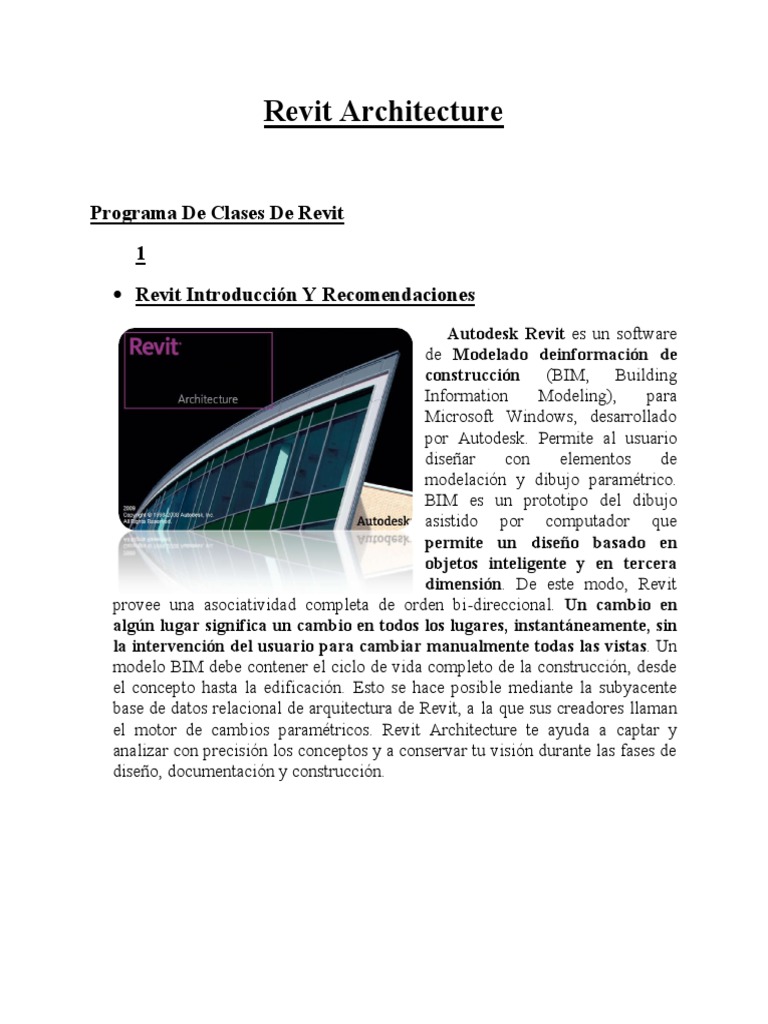 Guía Completa de Revit Architecture | PDF | Autodesk Revit | Software