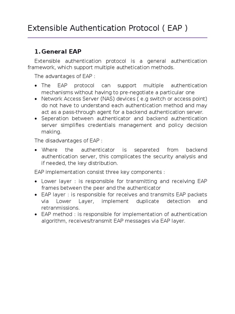 Extensible Authentication Protocol | PDF | Wireless Lan | Radius