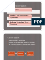 Unit 1 - Classification: Classification Numbers and Mathematical Expressions Technicalvocabulary:Word Formation