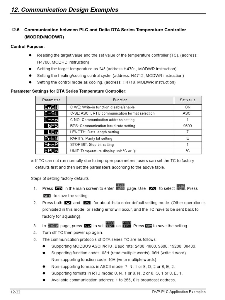 Delta PLC Modbus PID Control Examples | PDF | Parameter (Computer ...