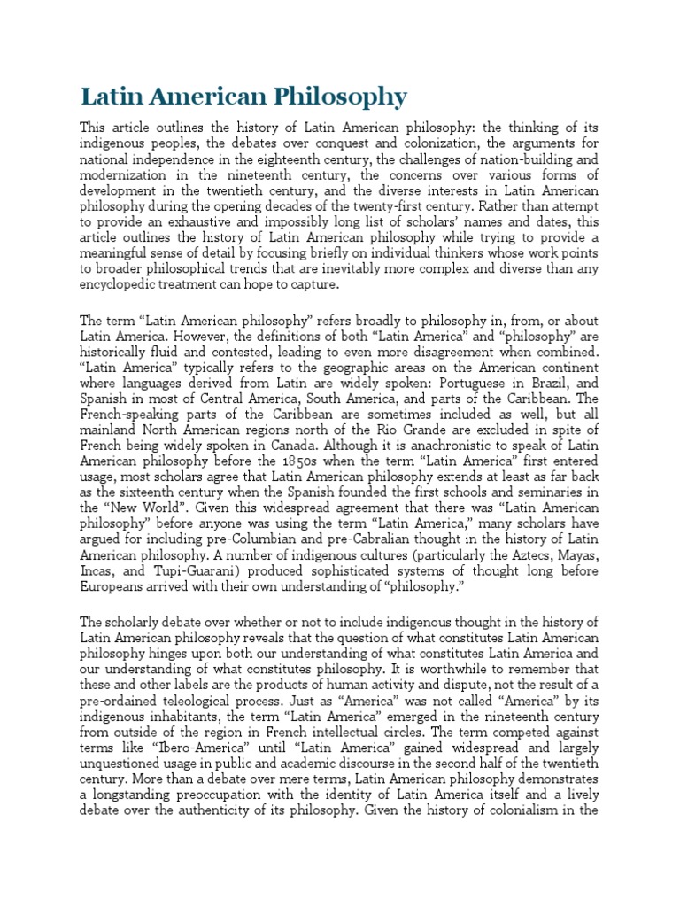 latin american philosophy | Positivism | Latin America