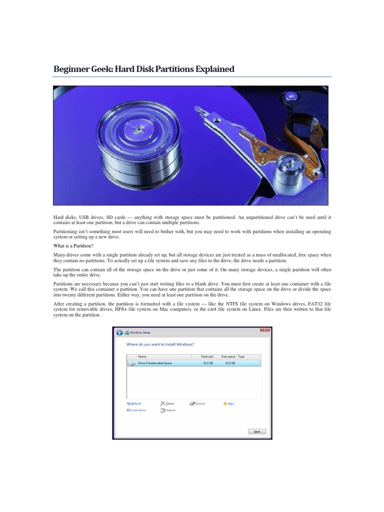 Hard Disk Partitions Explained PDF Bios Booting