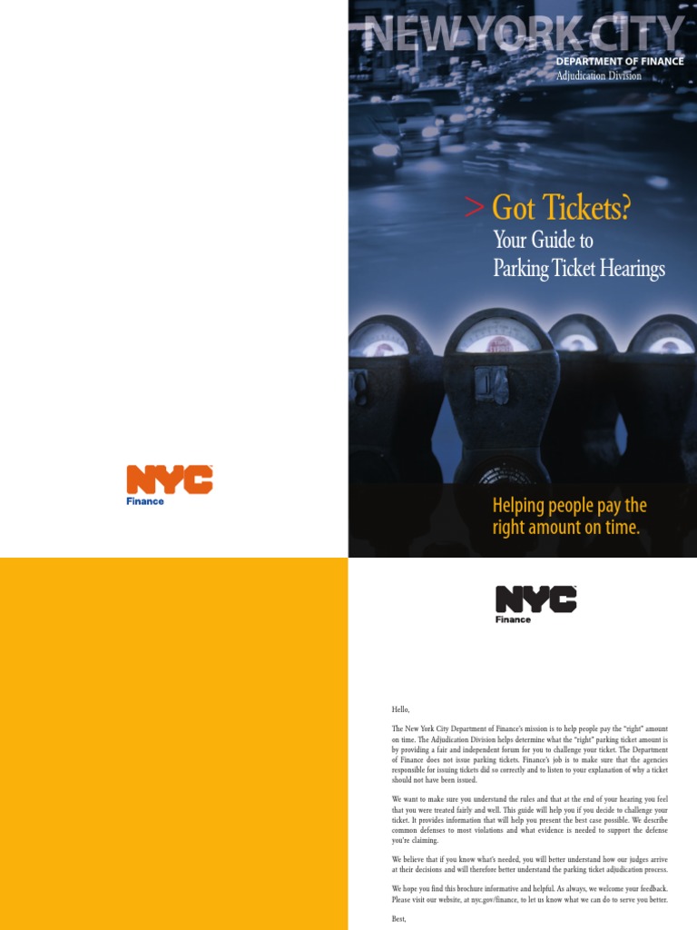 Got Tickets? Your Guide To Parkingticket Hearings PDF Pedestrian