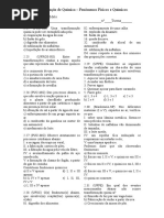 Recuperação 1°período Fenômenos químicos e físicos