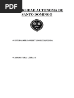 PROYECTO DE LETRAS II. UNIVERSIDAD AUTÓNOMA DE SANTO DOMINGO (UASD)