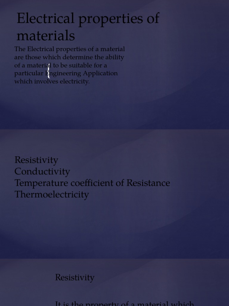 Electrical Properties of Materials Explained | PDF | Dielectric ...