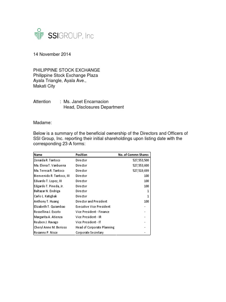 DO BenOwn Letter | PDF | Business
