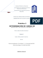 Practica Determinación de Caídas de Presión en Tubo Recto y Accesorios.