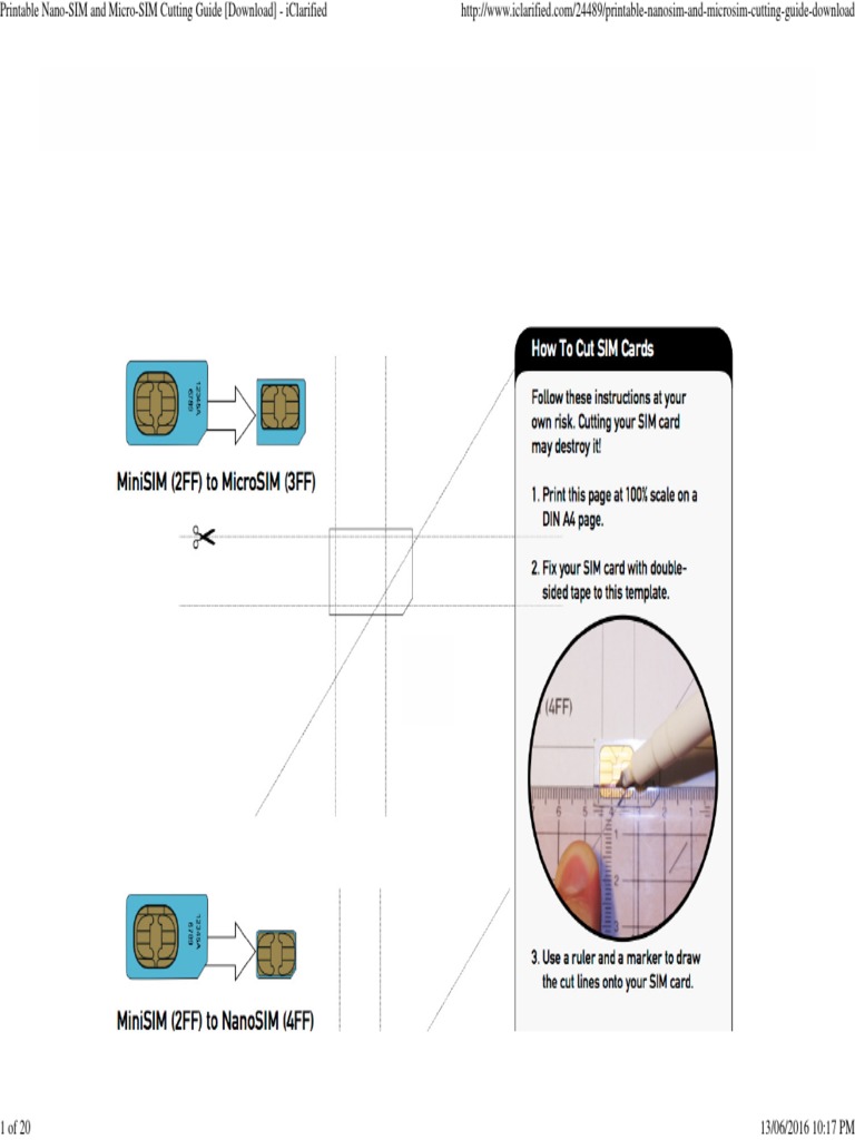 Printable NanoSIM and MicroSIM Cutting Guide [Download] IClarified