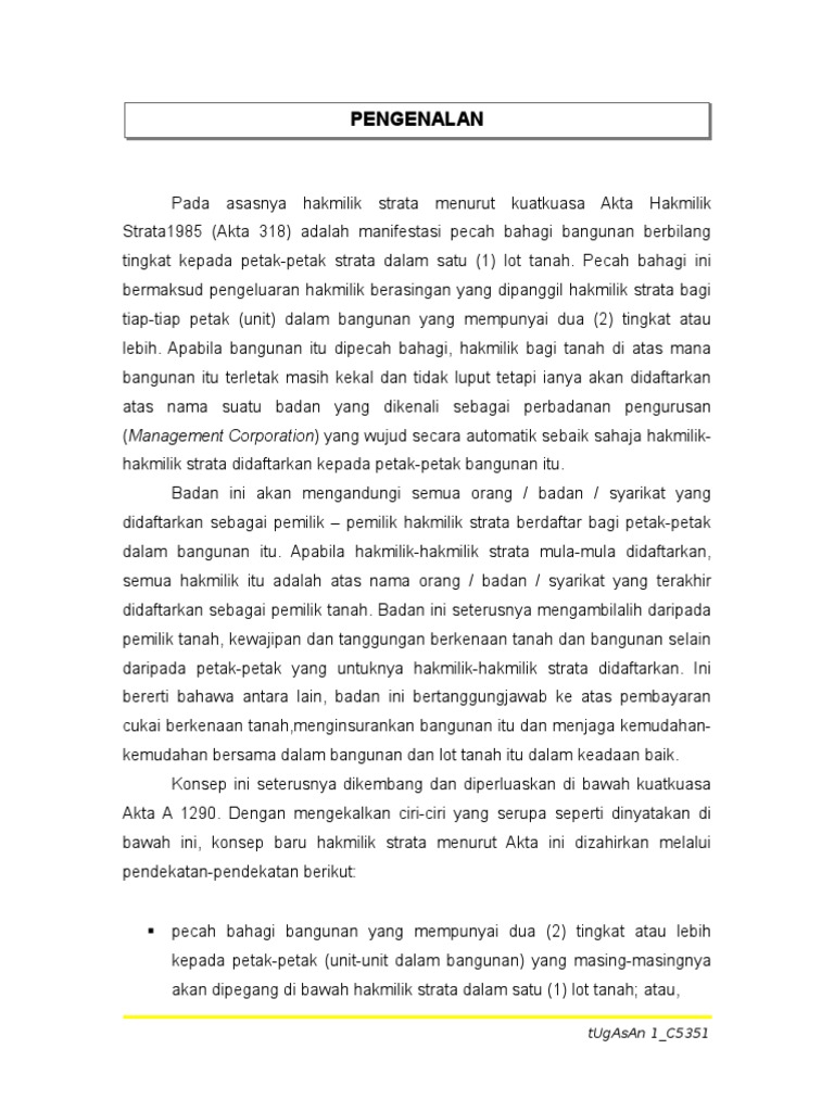 Strata Proses Pendaftaran Dan Hakmilik Strata | PDF