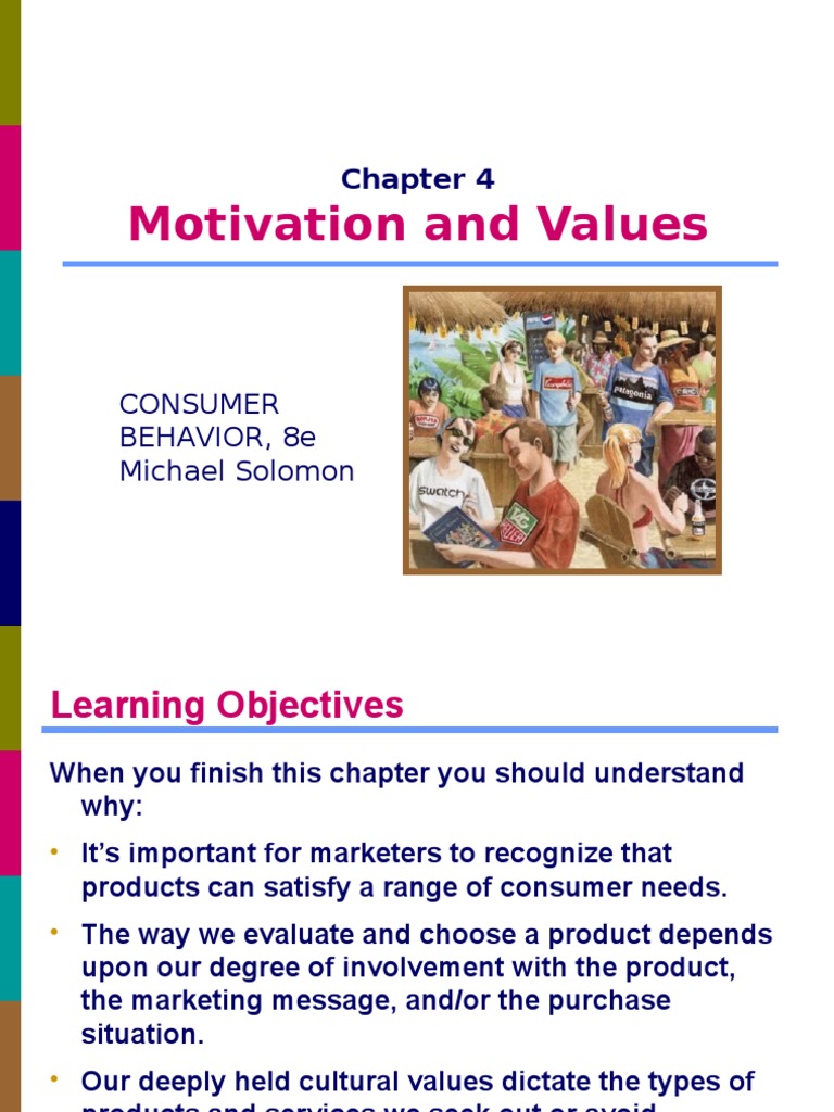 Consumer Motivation And Values Analysis Pdf Motivation Motivational