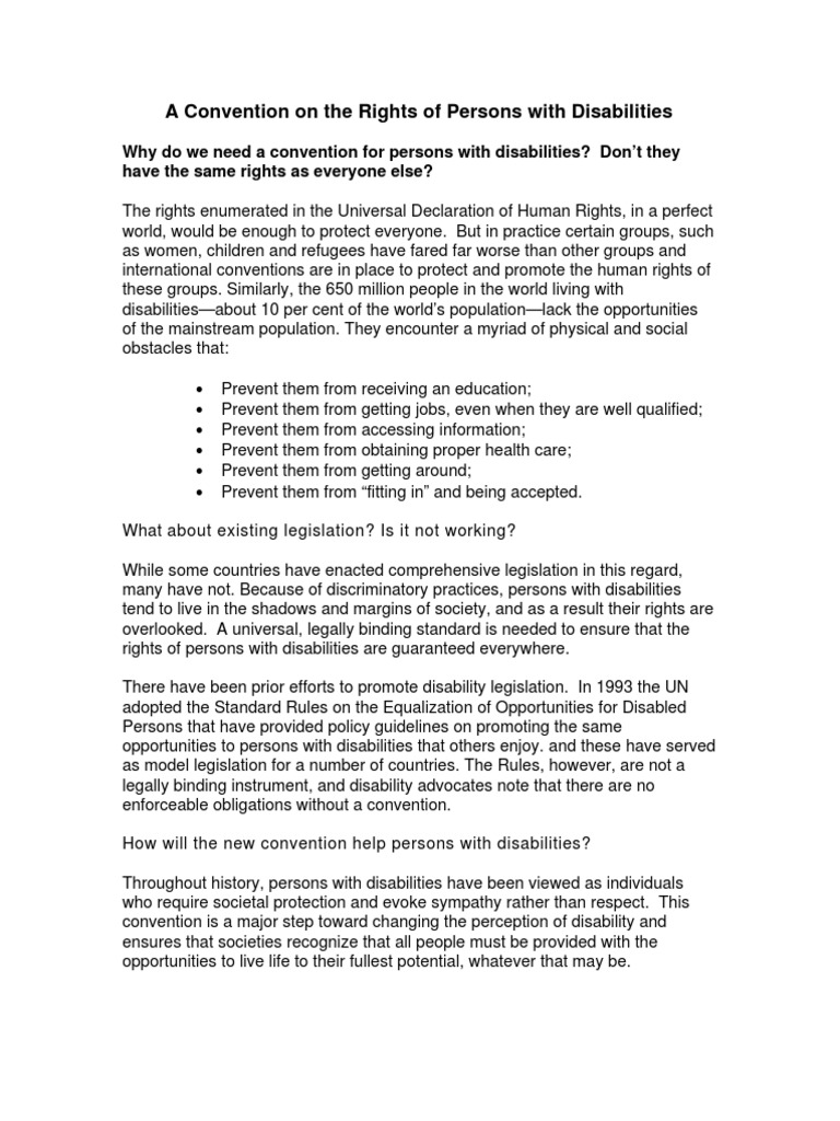 Convention on Rights of Persons with Disabilities | PDF | Ratification ...