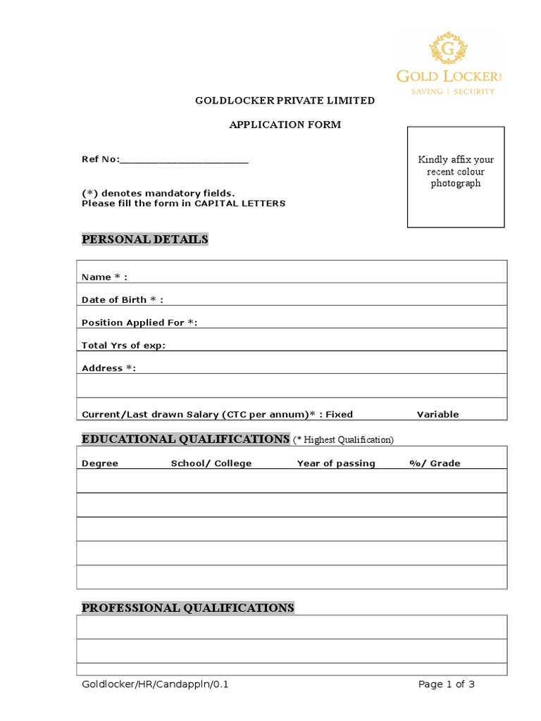 Candidate Application Form | PDF