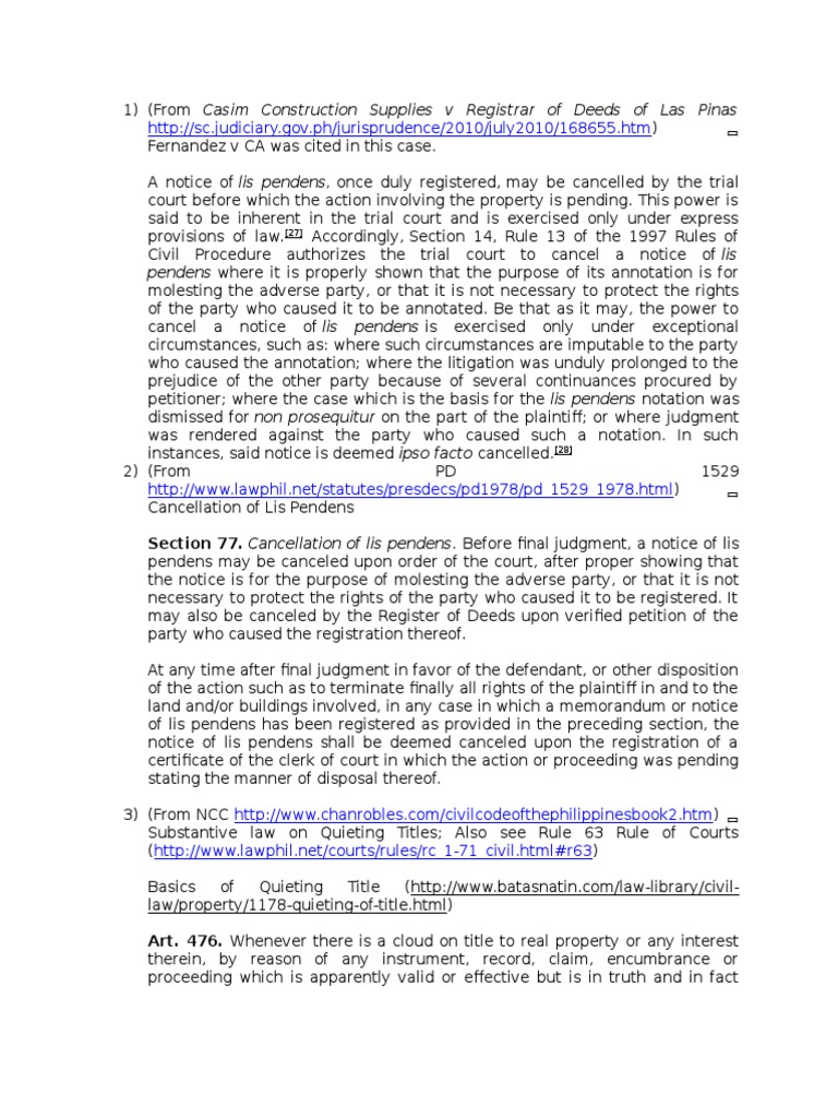 Lis Pendens PDF Title (Property) In Rem Jurisdiction