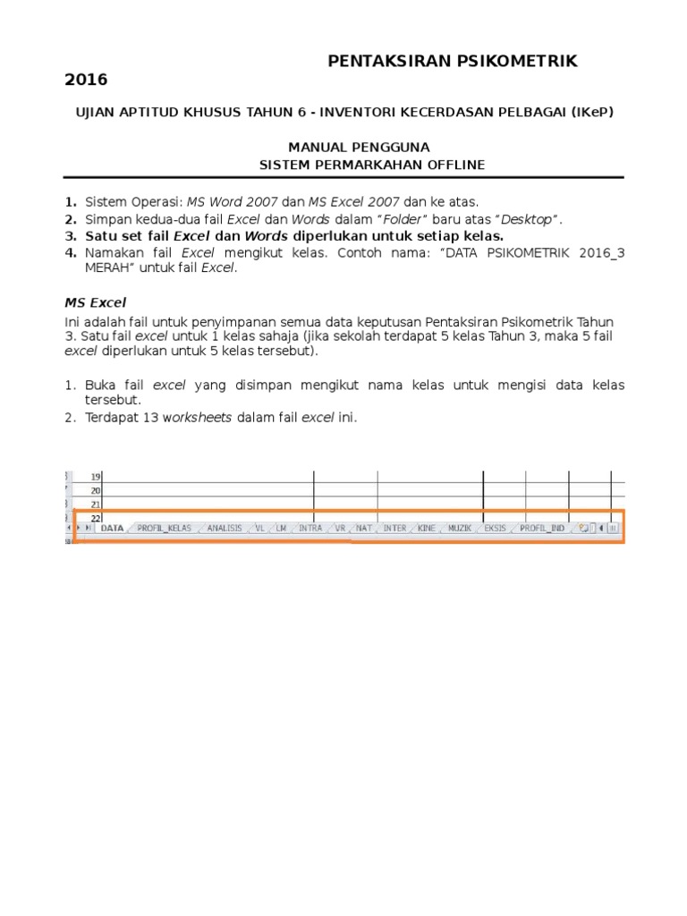 Manual Pengguna Sistem Offline Pelaporan Ppsi Ujian Aptitud Tahun 6 Pdf