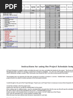 Project Schedule Template