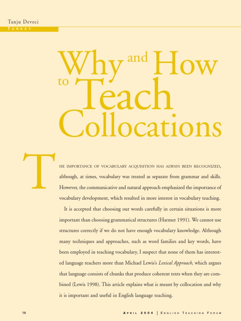 Teaching Collocations Effectively | PDF | Adverb | English Language
