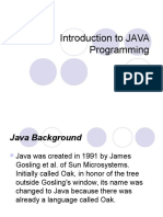 Introduction To JAVA Programming