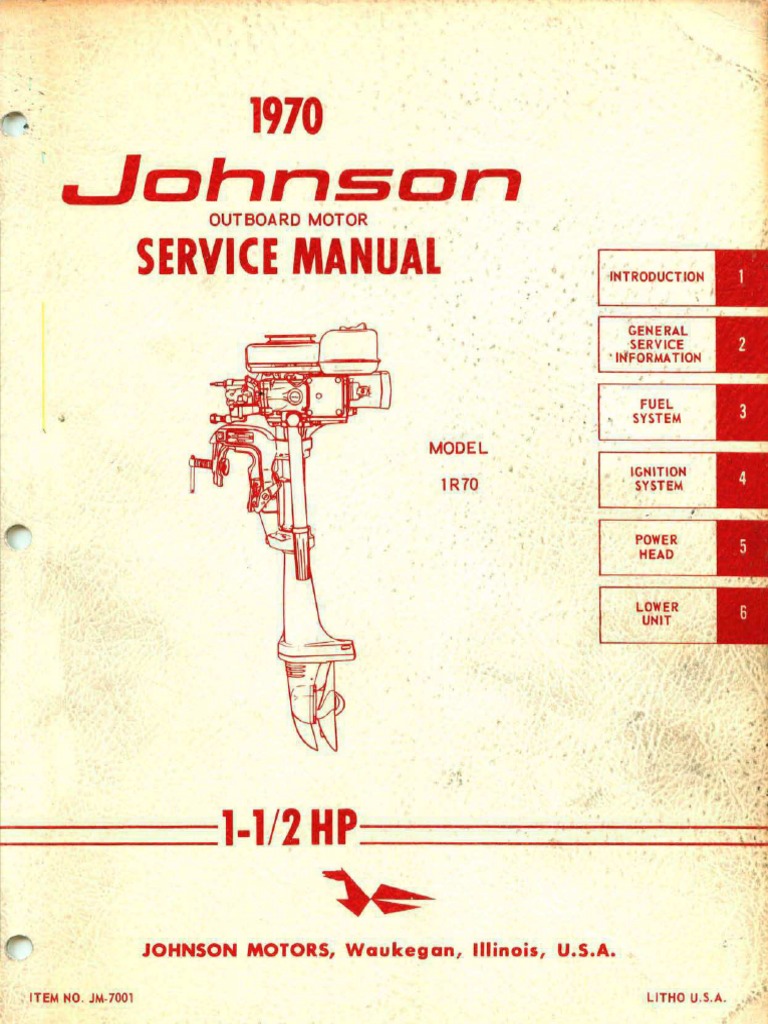1971 JOHNSON 4W71 SERVICE MANUAL PDF visual data 4