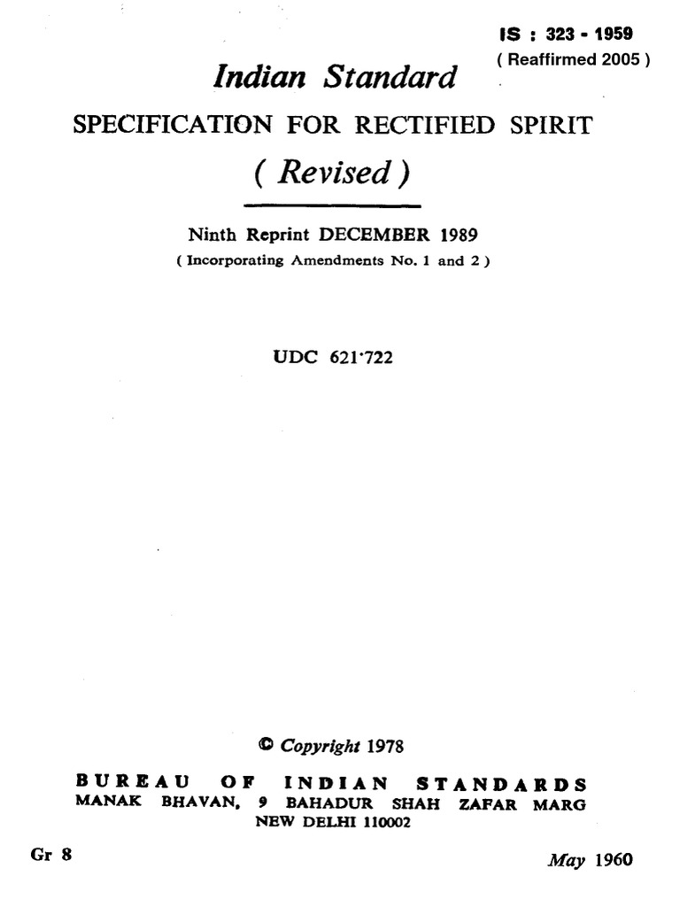 323 - Rectified Spirit | PDF | Ethanol | Titration