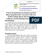 A Novel Transformer-less Interleaved Four Phase Step-Down DC Converter With Low Switch Voltage Stress and Automatic Uniform Current-Sharing Characteristics