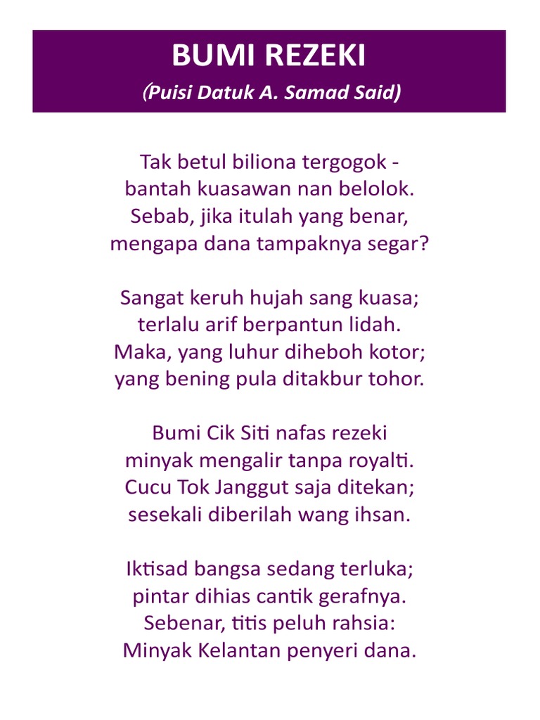 Puisi Pak Samad Pdf
