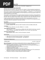 Alex Senior Net Developer Resume