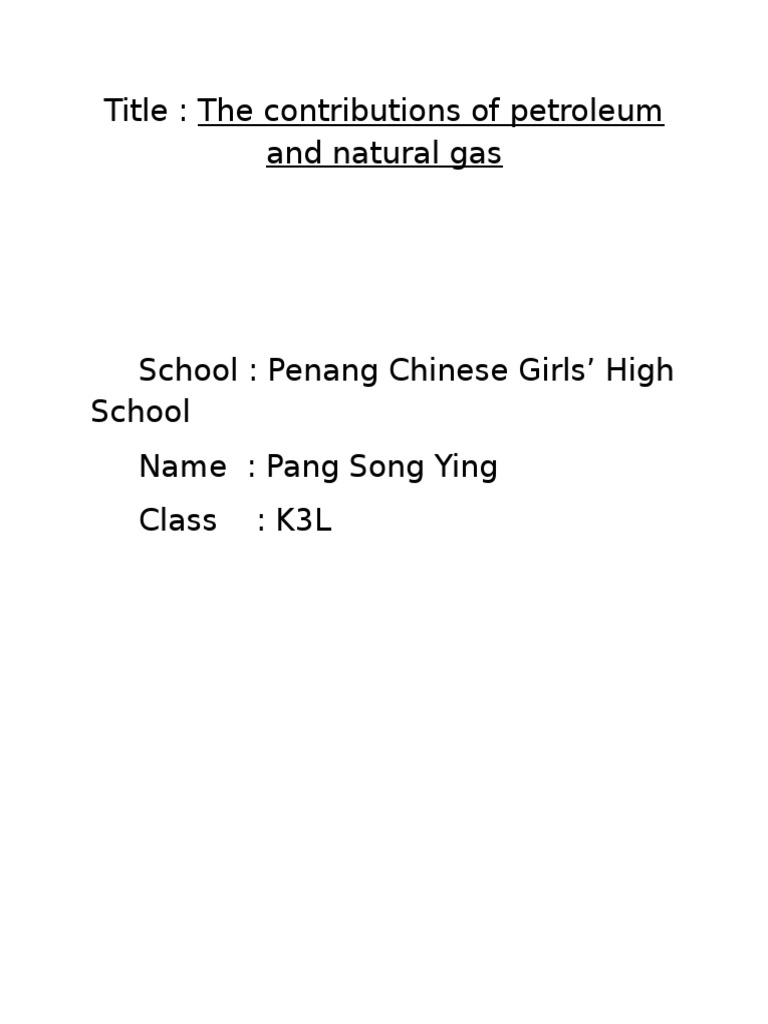 Title: The Contributions of Petroleum and Natural Gas | PDF