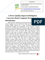 A Power Quality Improved Bridgeless Converter Based Computer Power Supply