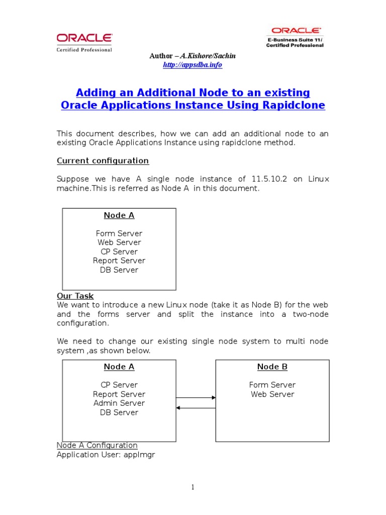 Adding Node to Oracle Apps Instance | PDF | Oracle Database | Server ...