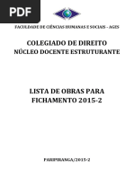 Lista de Obras Fichamento 2015 2