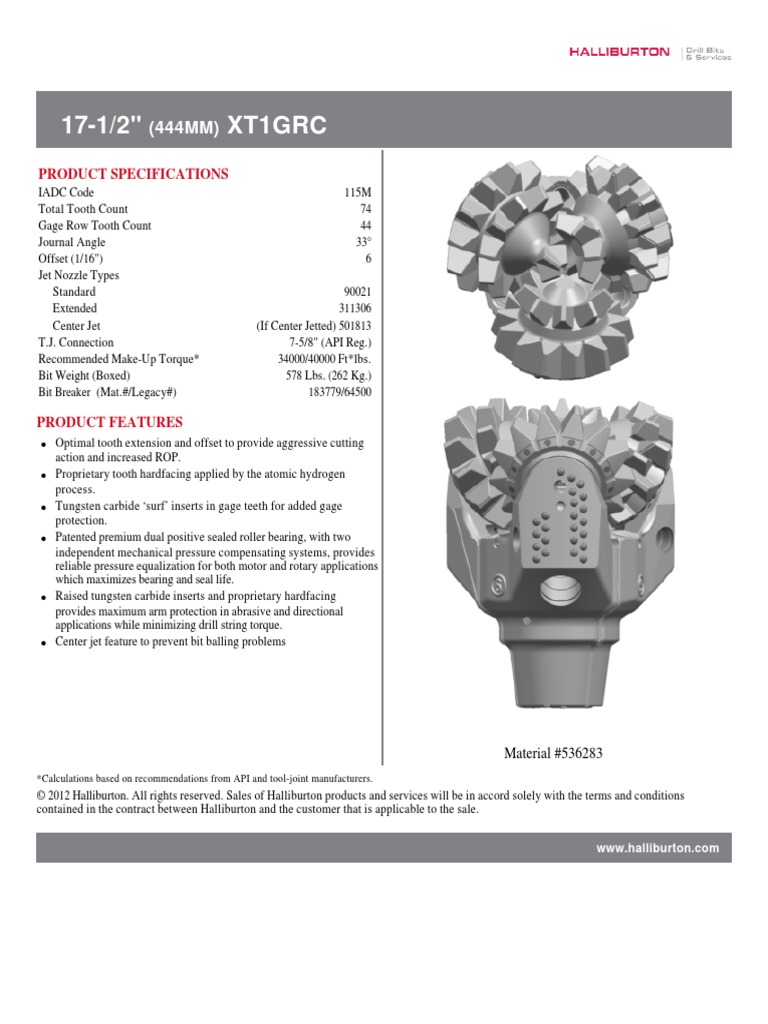 17.5 XT1GRC 536283 PDF Tungsten Manufactured Goods