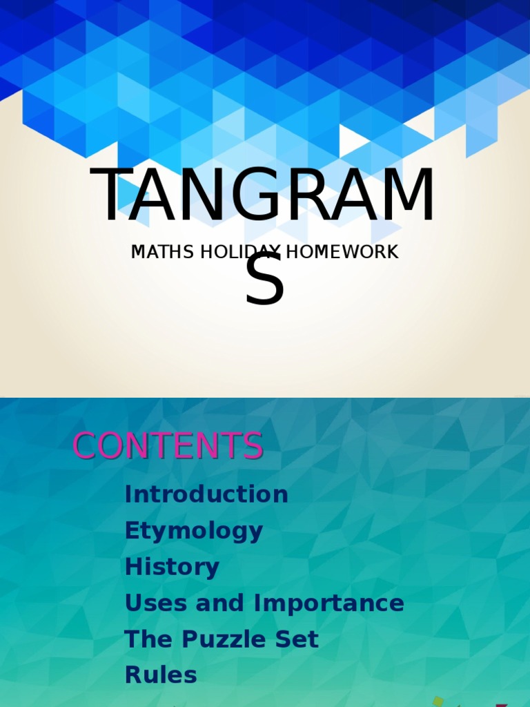 Tangrams | PDF | Puzzles | Single Player Games