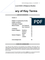 WJEC GCE RS A2 Glossary Key Terms