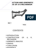 Construction and Kinematic Analysis of 6 R Mechanism: Presented by Jishnu G ME7 7231