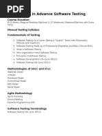 Advance Manual Testing Syllabus