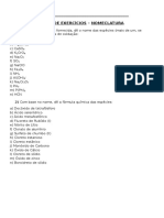 Lista de Exercícios - Nomenclatura