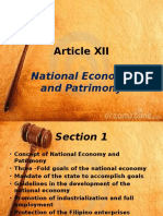 Article XII: National Economy and Patrimony