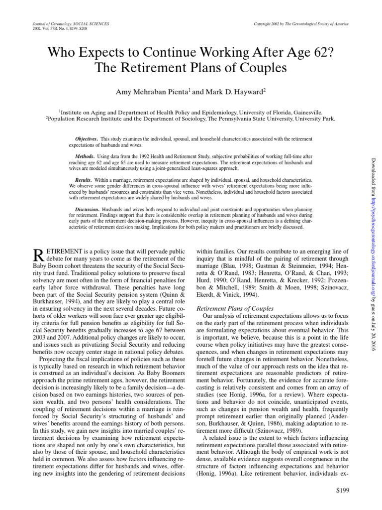 Retirement Plans PDF Retirement Factor Analysis