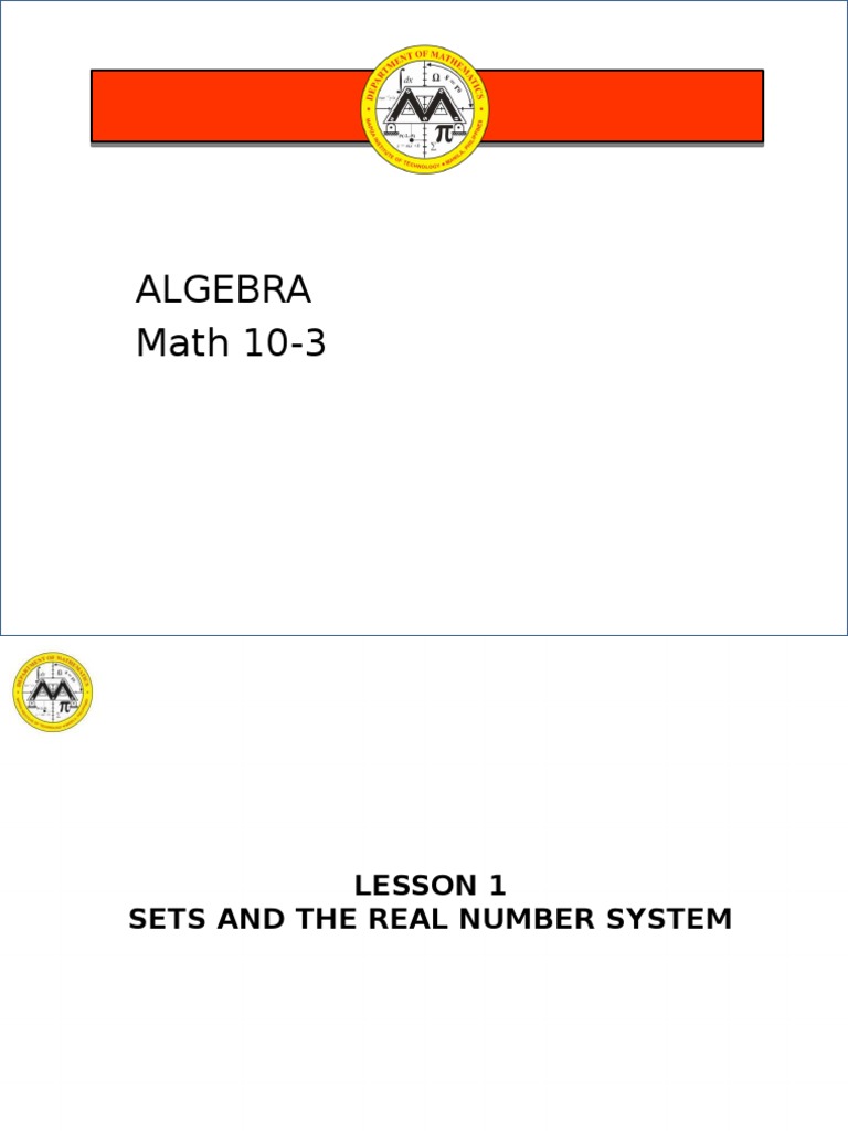 MATH 10-3 Lesson 1 Sets and The Real Number System | PDF | Numbers ...