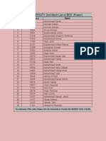 AIR UNIVERSITY 2nd Merit List of BEE (Power) : S.No Admit Card # Name